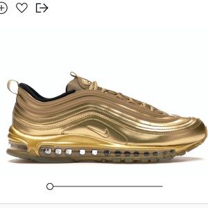 NEW Nike Air Max 97 Size 7 Gold Sneakers
